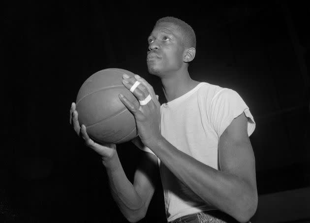 Bill Russell, seen in 1956 while playing at the University of San Francisco, was known for his defensive work on the court and his civil rights advocacy. (Photo: Bettmann via Getty Images)