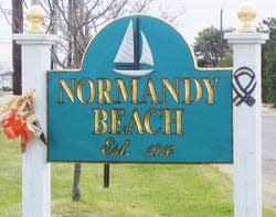 Normandy Beach sign