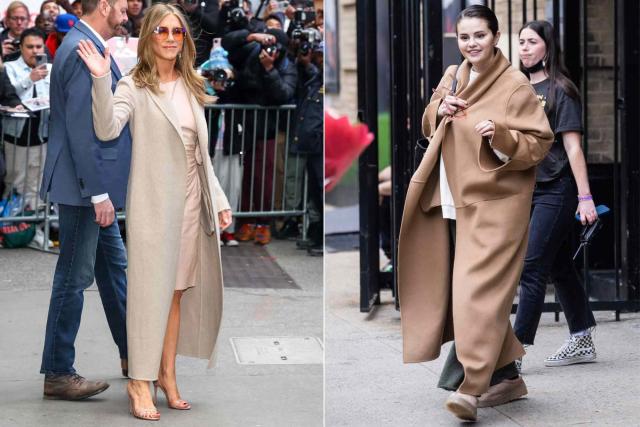 Selena Gomez and Jennifer Aniston Are Wearing Long, Layerable Coats for  Spring in Totally Different Ways