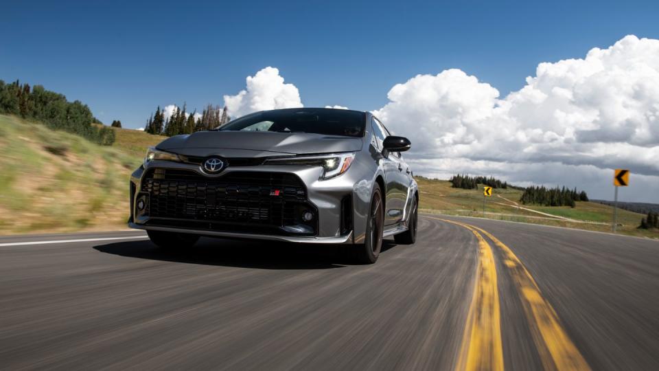 a black car on a road