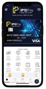 IPSIPay APP Phone View with Visa Card