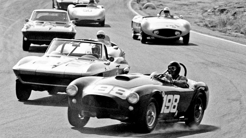 Dave MacDonald driving Cobra No. 198 on the way to his first road-race win, circa 1960.