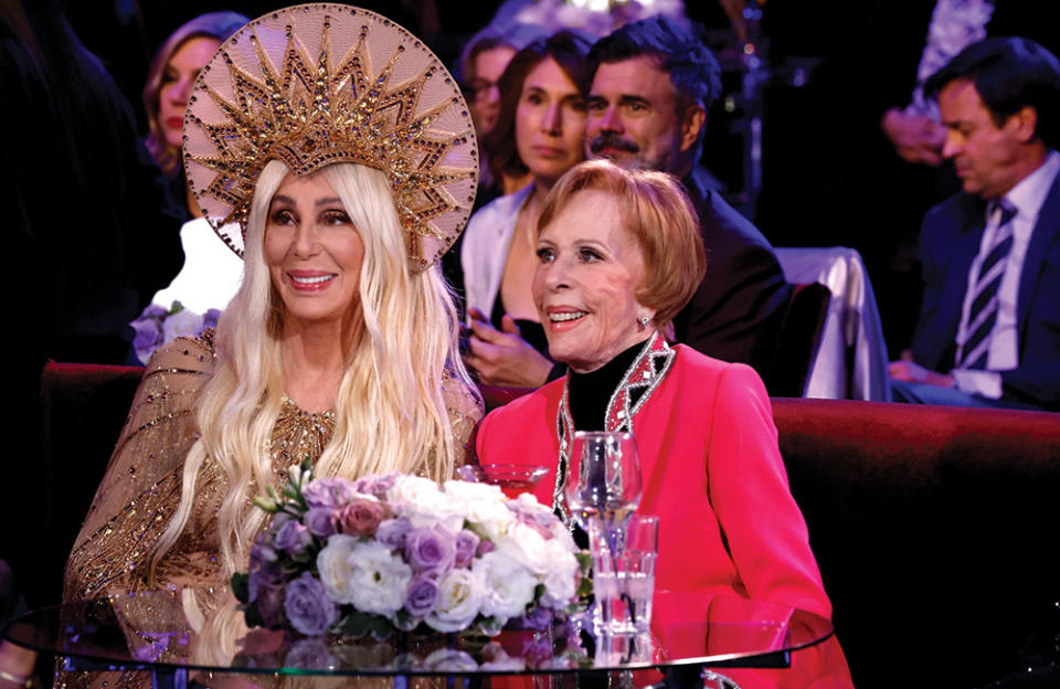 Cher is among the guests joining the comic legend on NBC’s Carol Burnett: 90 Years of Laughter + Love.