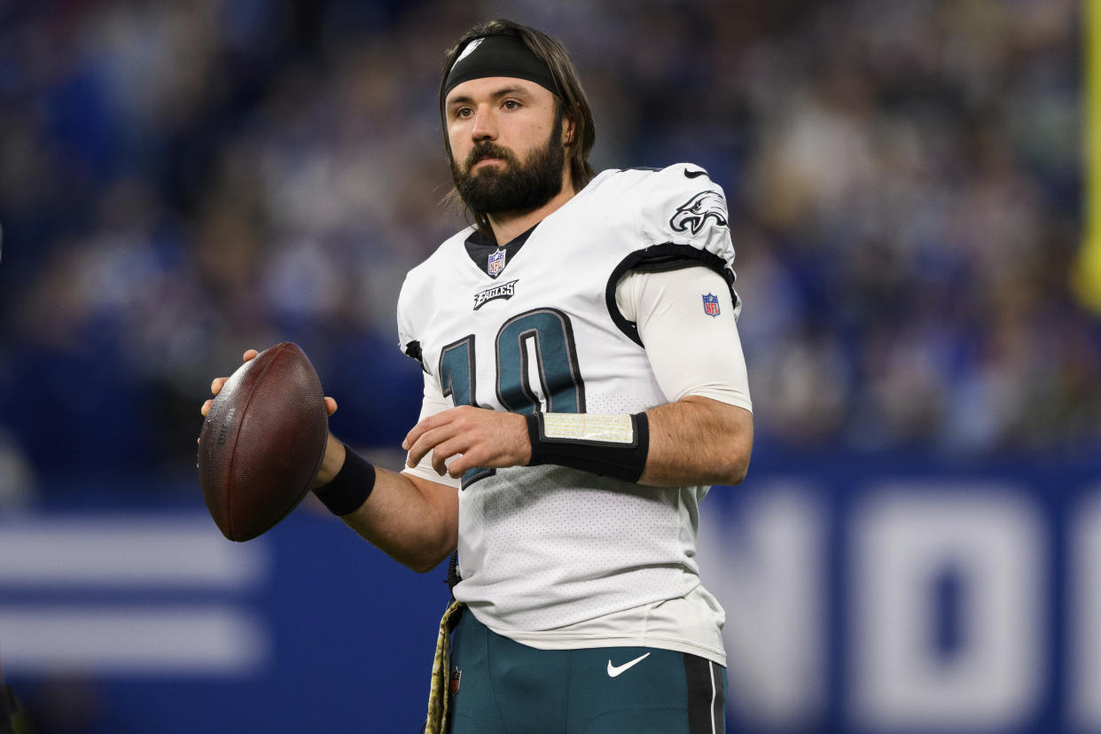 Philadelphia Eagles veteran backup QB Gardner Minshew has a chance to start against the Cowboys on Saturday. (AP Photo/Zach Bolinger)