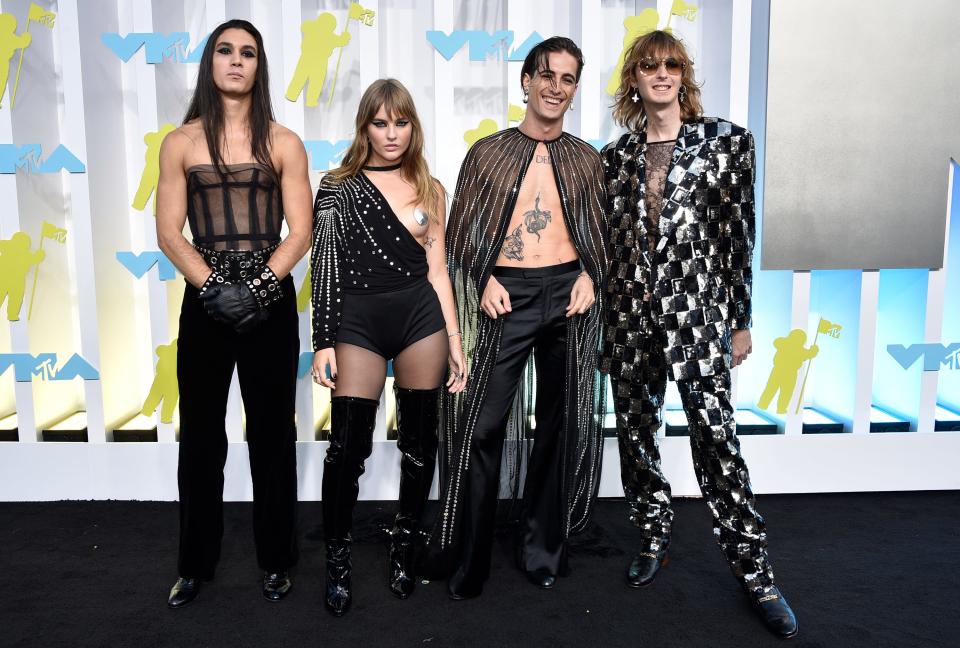 Maneskin (from left): Ethan Torchio, Victoria De Angelis, Damiano David and Thomas Raggi