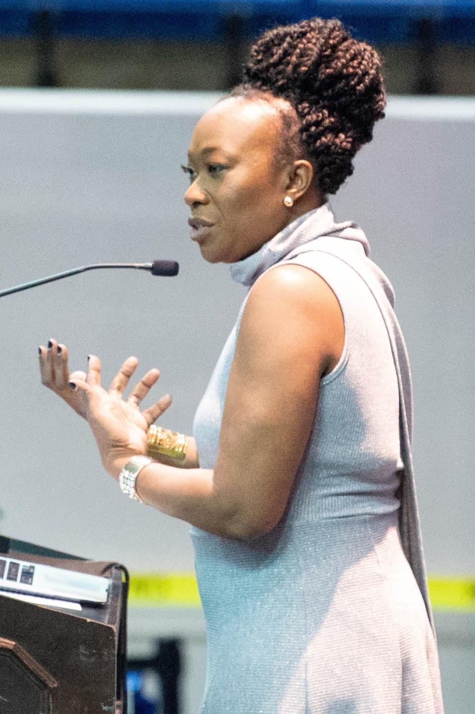 In this 2020 photo, MSNBC's Joy-Ann Reid speaks during the MLK Day Convocation at Tennessee State University.