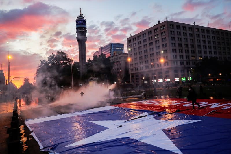 Protest against Chile's state economic model in Santiago