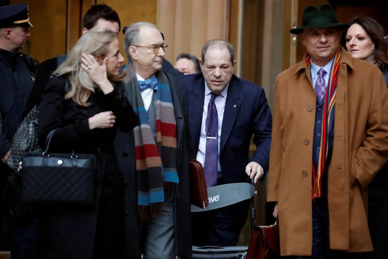 Harvey Weinstein departs New York Criminal Court after the second day of jury deliberations in his sexual assault trial in the Manhattan borough of New York City, New York