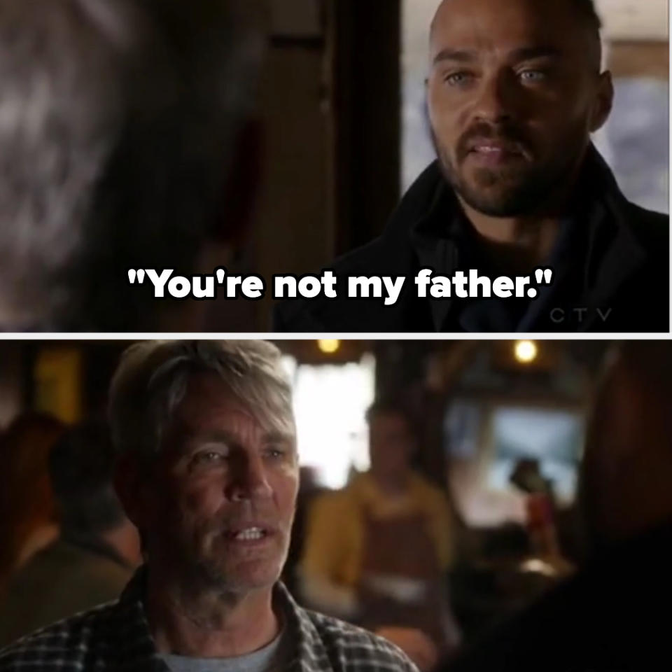 character saying, you're not my father