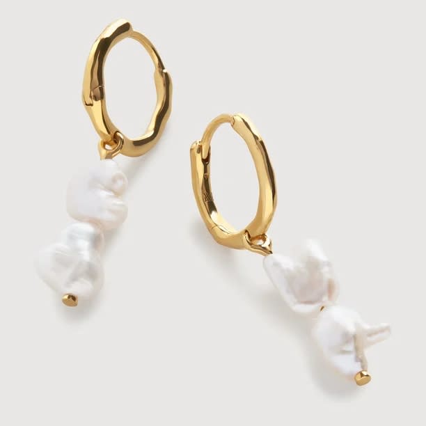 Monica Vinader Asymmetric Pearl Earrings