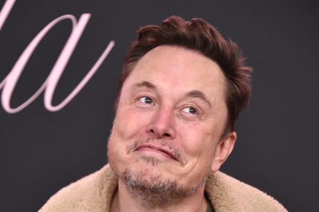 Elon Musk arrives for the Premiere of the movie 'Lola.' - Credit: LISA O'CONNOR/AFP via Getty Images