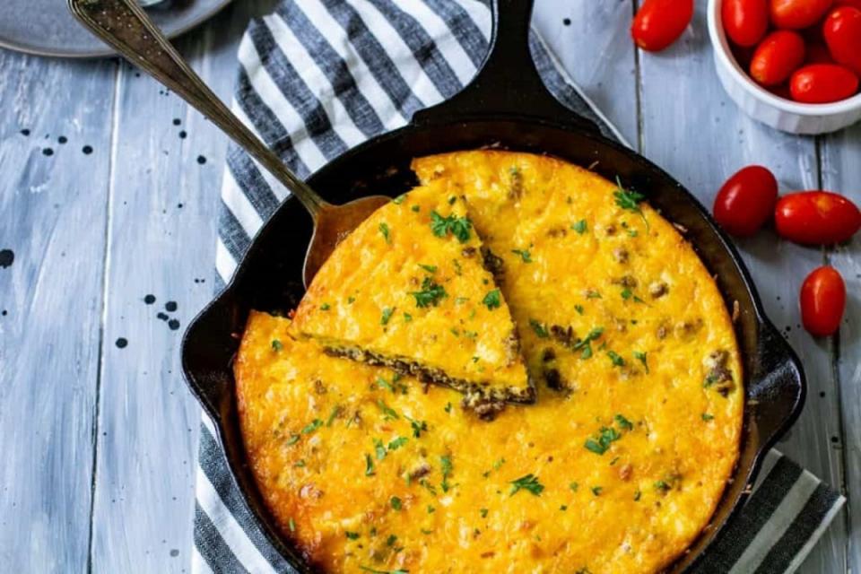 <p>Stylish Cravings</p><p>This Low-Carb Crustless Taco Pie is the perfect recipe for your next taco dinner night.</p><p><strong>Get the recipe:</strong><a href="https://stylishcravings.com/low-carb-crustless-taco-pie/" rel="nofollow noopener" target="_blank" data-ylk="slk:Low-Carb Crustless Taco Pie;elm:context_link;itc:0;sec:content-canvas" class="link "><strong> Low-Carb Crustless Taco Pie</strong></a></p>