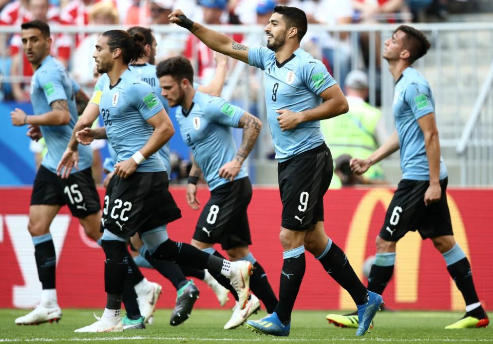 Suarez was on target for Uruguay. Pic: Getty