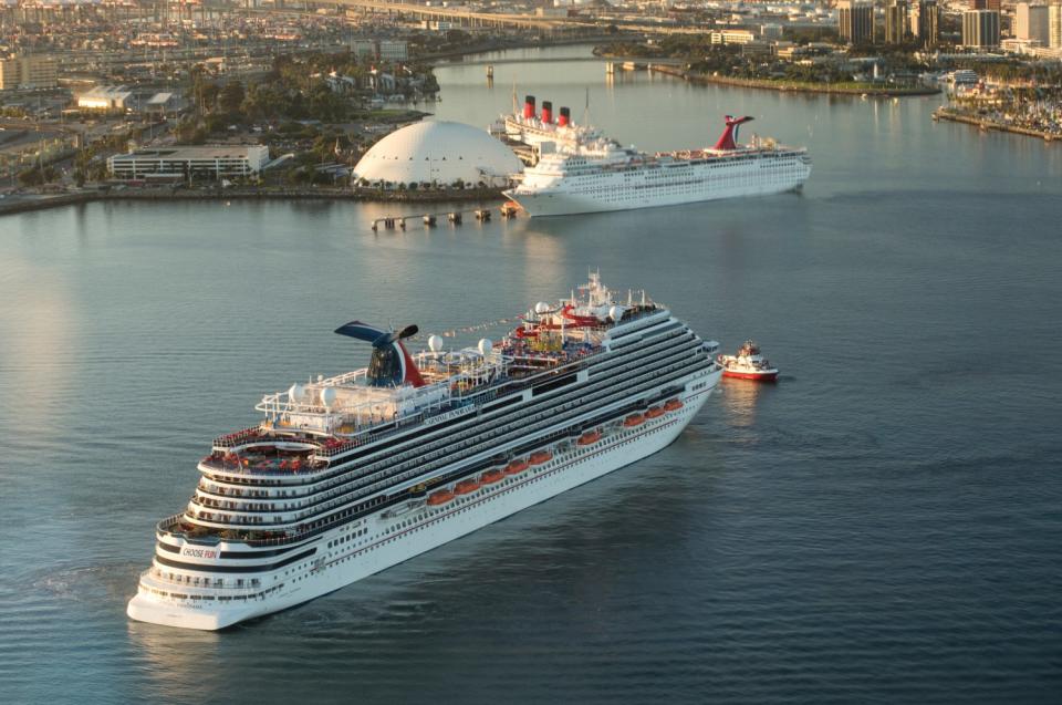 The Carnival Panorama is usually docked at Long Beach.