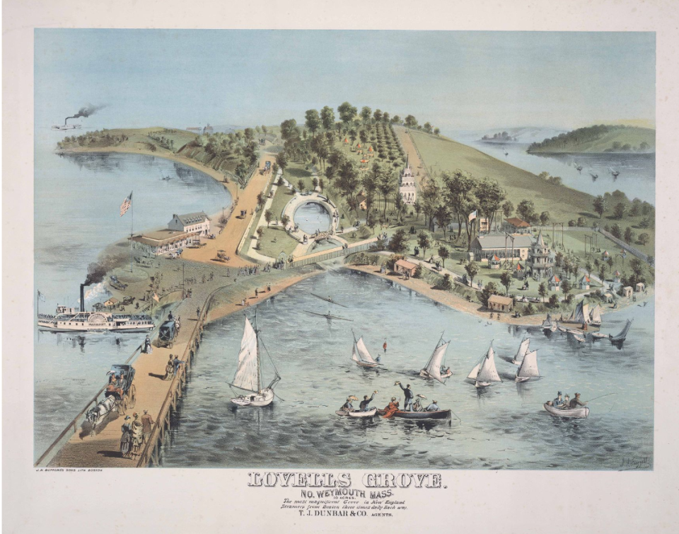 Lovell's Grove was a popular resort on the Fore River in North Weymouth that operated during the economic boom of the Gilded Age.