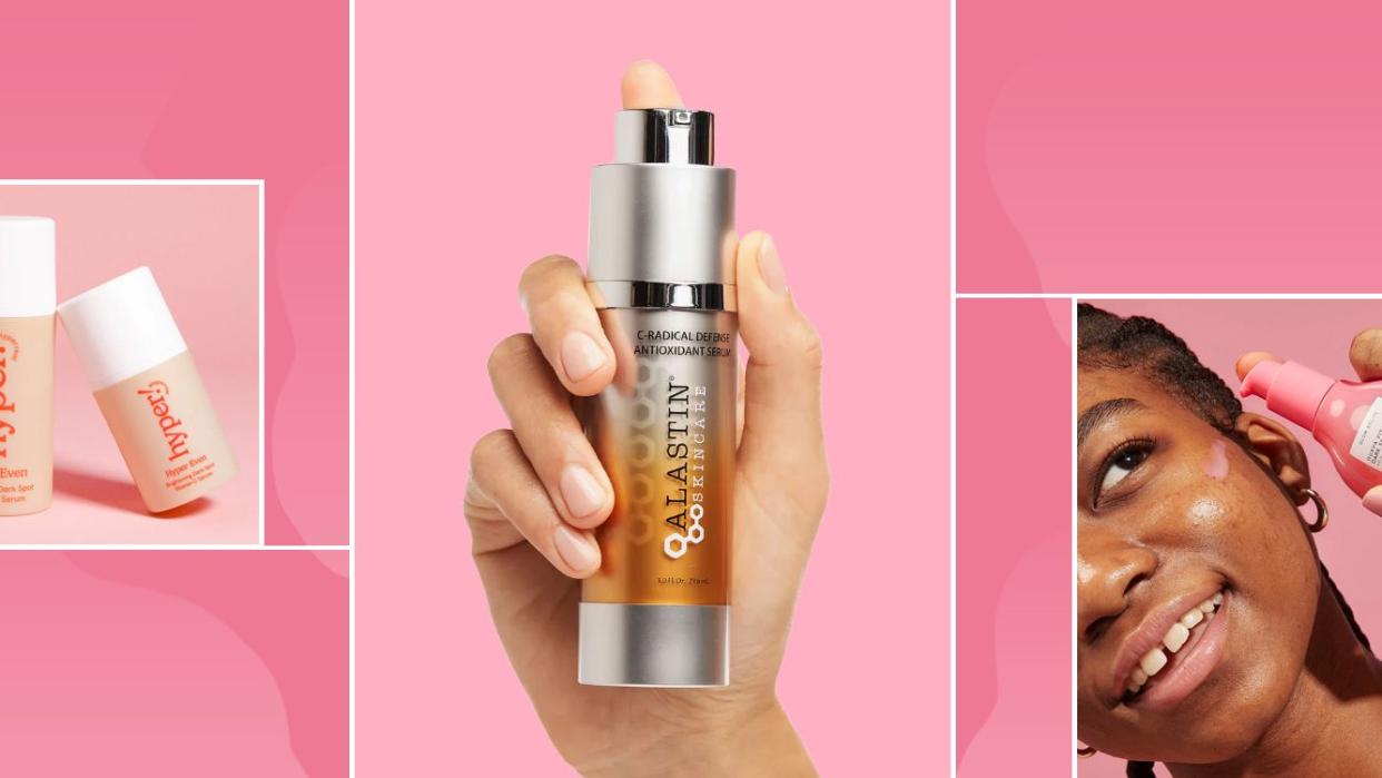 hyper skin brightening dark spot vitamin c serum, c radical defense antioxidant serum, glow recipe guava vitamin c dark spot brightening treatment serum