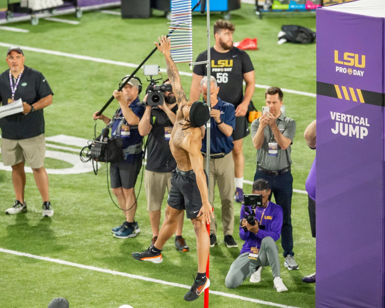 Derek Stingley Jr  at the LSU Pro Day. Wednesday, April 6, 2022.