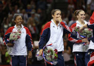 <b>First Olympics</b><br><br>Gymnastics' newest starlets Gabrielle Douglas, Alexandra Raisman and McKayla Maroney react after being named to the U.S. team going to the 2012 London Olympics. The team, dubbed the "Fab Five," is rounded out by world champion Jordyn Wieber and Kyla Ross. (Photo by Ezra Shaw/Getty Images)