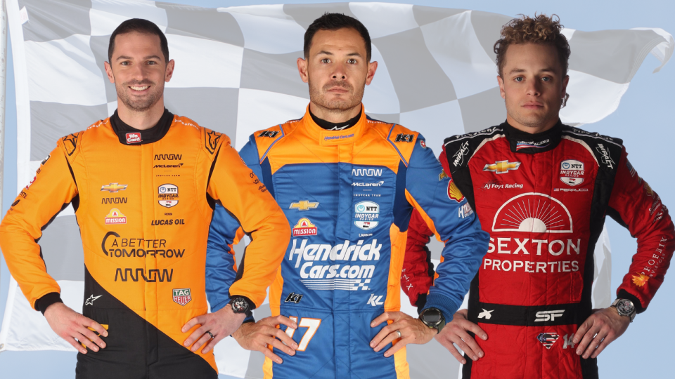 2024 Indianapolis 500 Row 2 (from left): Alexander Rossi, Kyle Larson, Santino Ferrucci