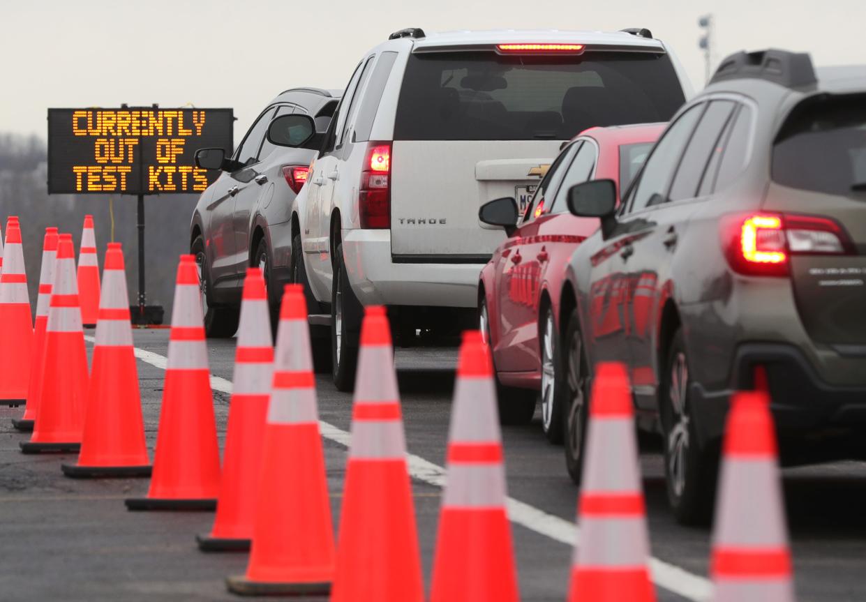 The Ohio National Guard is helping operate a drive-up COVID-19 testing site Tuesday behind the corporate offices of Summa Health on Gorge Boulevard in Akron. Take home test kits are currently unavailable.