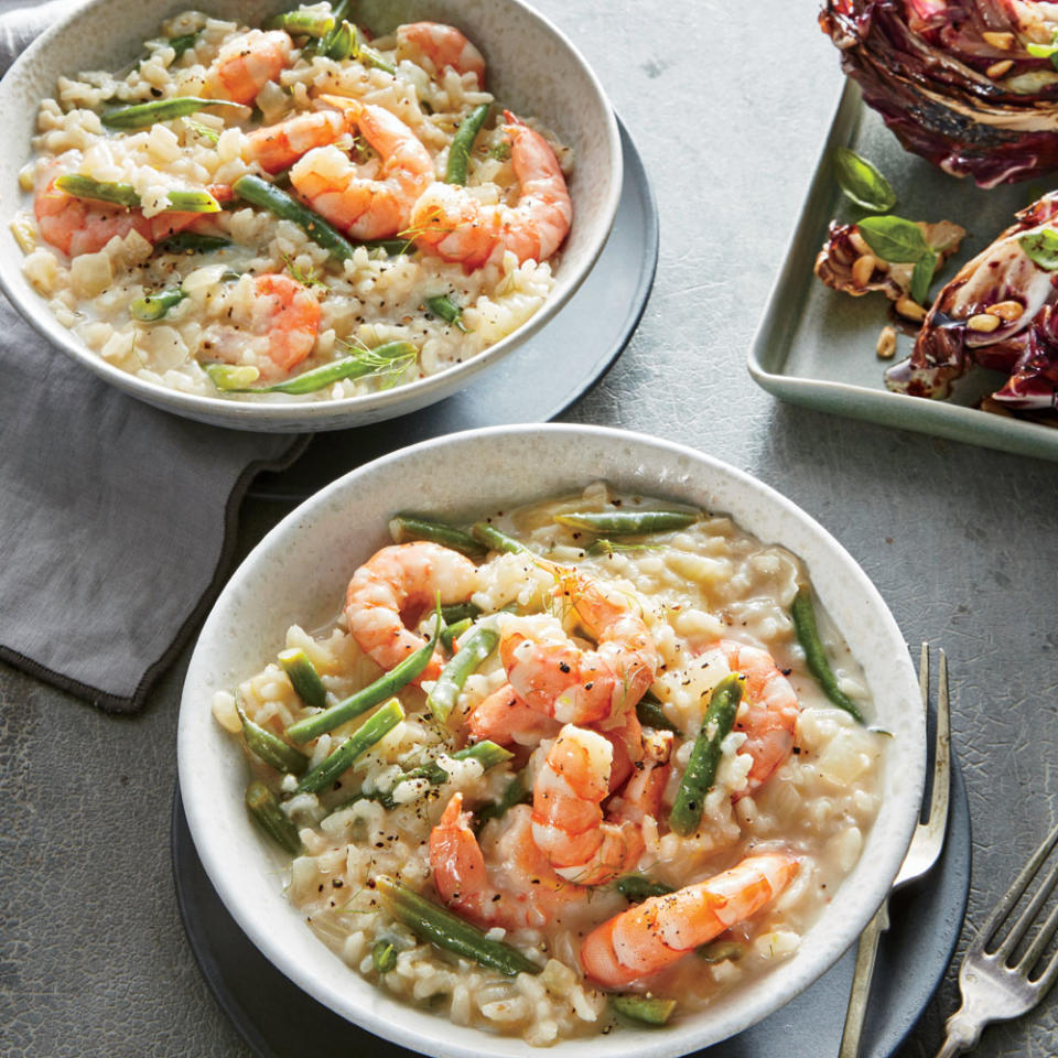 Lemon-Herb Risotto with Shrimp and Haricots Verts