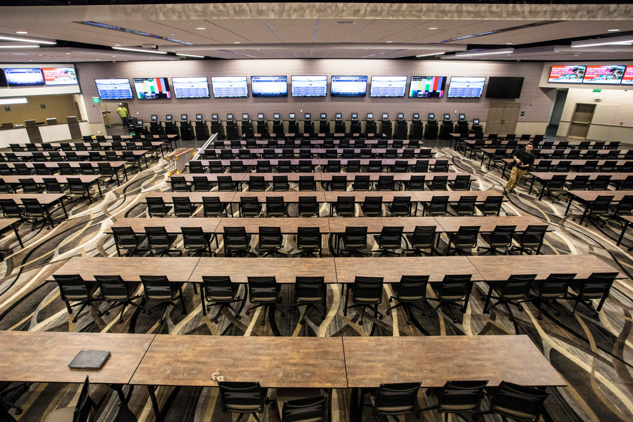 The Aristides Lounge at Churchill Downs is a semi new space that boasts seating for 300 guests along with a full service bar and 27 flat screens.