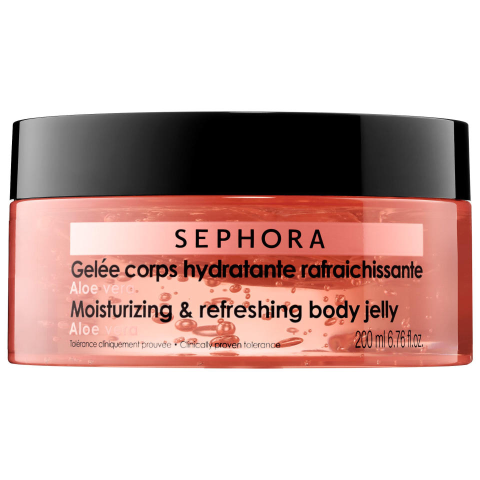 <p>Loaded with water-rich aloe vera and cactus extract, this is a quenching body gel that leaves skin soft and supple. ($7, <a rel="nofollow noopener" href="https://www.sephora.com/product/moisturizing-refreshing-body-jelly-P418355?skuId=1860295&om_mmc=ppc-GG_378477159_27759163239_pla-181496018679_1860295_97594803159_9004058_c&country_switch=us&lang=en&gclid=EAIaIQobChMI1-jfnv3p2QIVyh6GCh29nQGoEAQYASABEgIPAfD_BwE&gclsrc=aw.ds" target="_blank" data-ylk="slk:sephora.com;elm:context_link;itc:0;sec:content-canvas" class="link ">sephora.com</a>) (Photo: Sephora) </p>