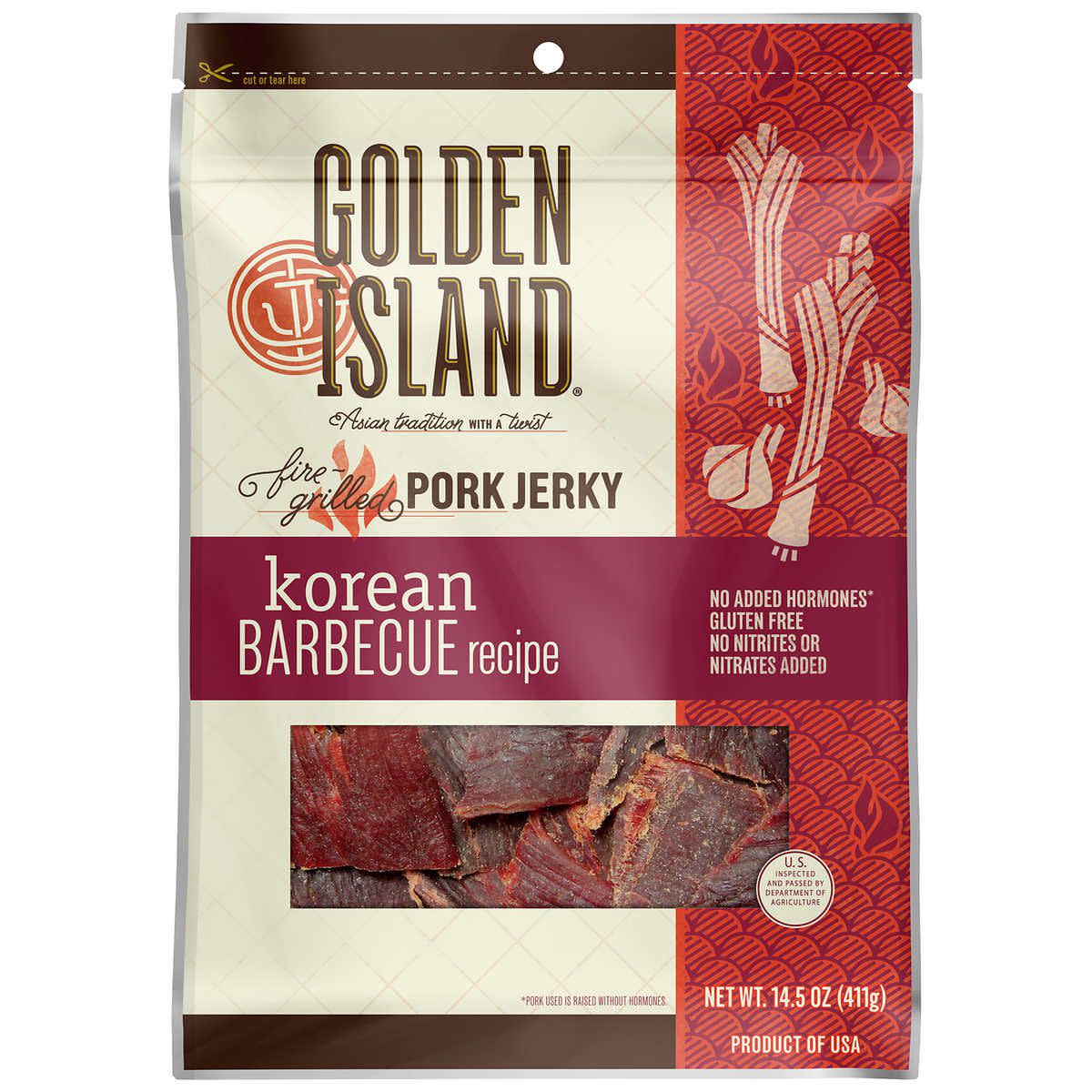 Golden Island Pork Jerky, Korean Barbecue, 14.5 oz