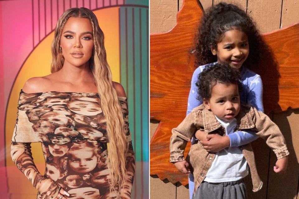 <p>Getty;Khloé© Kardashian/Instagram</p> Khloé Kardashian shares new photos of her kids True and Tatum