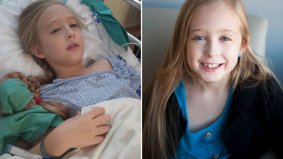 Chrissy Turner, was just eight years old when she found a lump on the right side of her chest. Photos: Chrissy's Alliance/Facebook