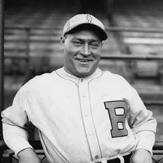 Hack Wilson of the Brooklyn Dodgers poses for a portrait circa 1930s.