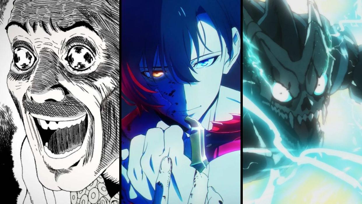 2024 is looking like an exciting time for anime fans with plenty of new titles to look forward to! Here are 11 shows we think you should watch as soon as they're out next year. Pictured: Uzumaki: Spiral Into Horror, Solo Leveling, Kaiju No. 8. (Photos: Adult Swim, A-1 Pictures, Production I.G)