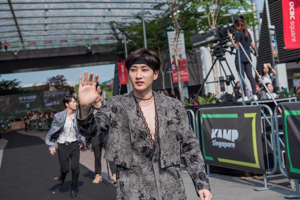 Super Junior arrives on the red carpet. (PHOTO: Kamp Singapore)