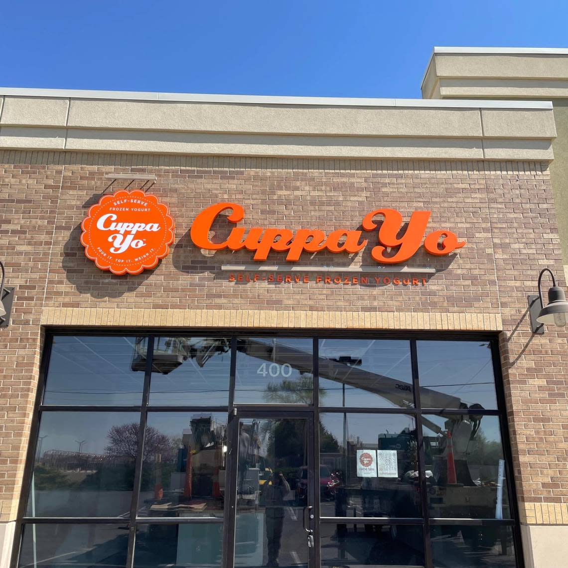 The new Cuppa Yo frozen yogurt shop is in a strip center near the Dillon’s on Andover Road.