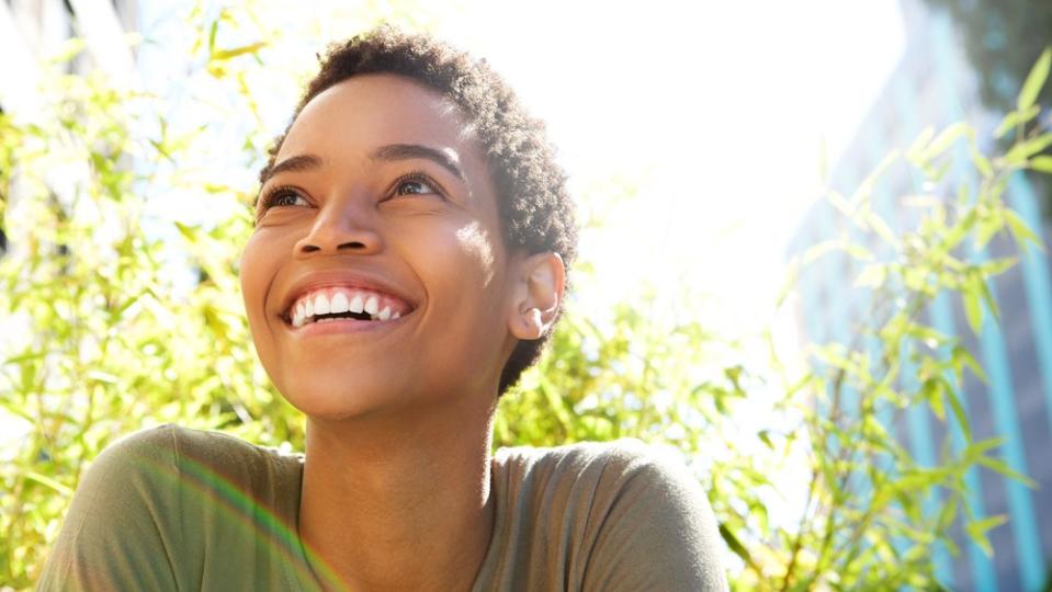 Smiling lady.