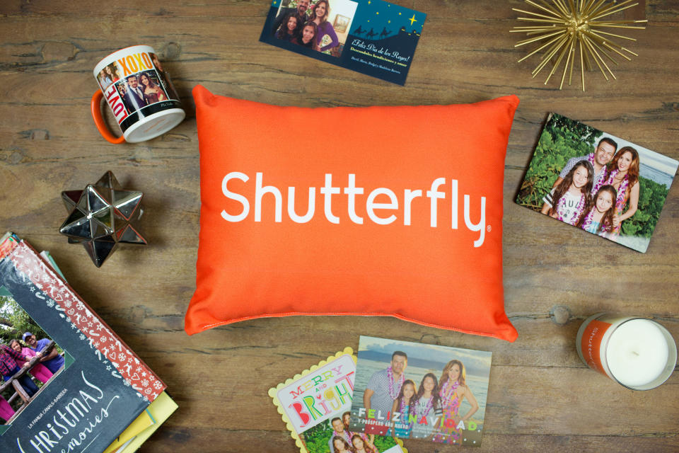 A collection of personalized Shutterfly products.