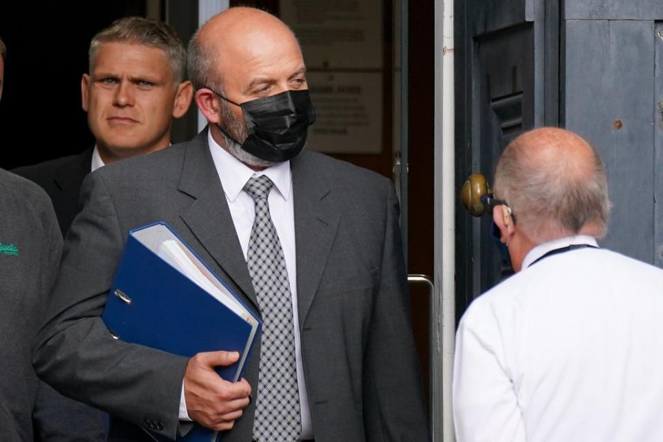 Jamie Holloway (centre) leaves Worcester Crown Court (Jacob King/PA) (PA Wire)