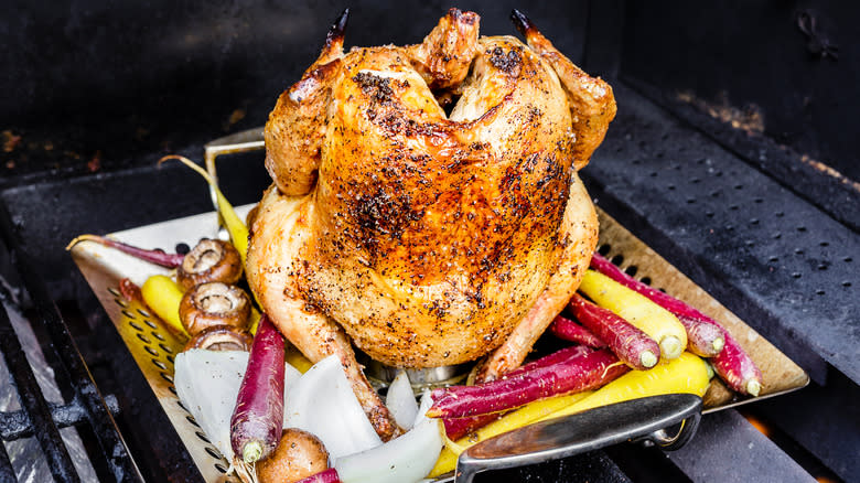 beer can chicken on grill