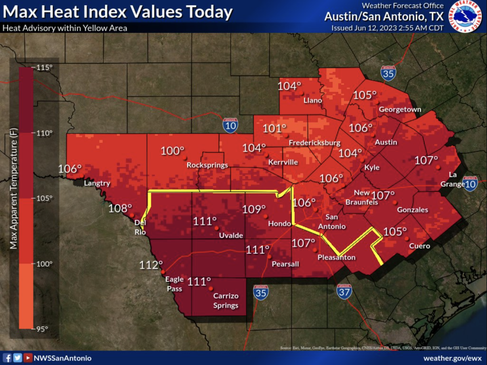 Temperatures are expected to rise above 100 for most of the week, with heat index values even higher.