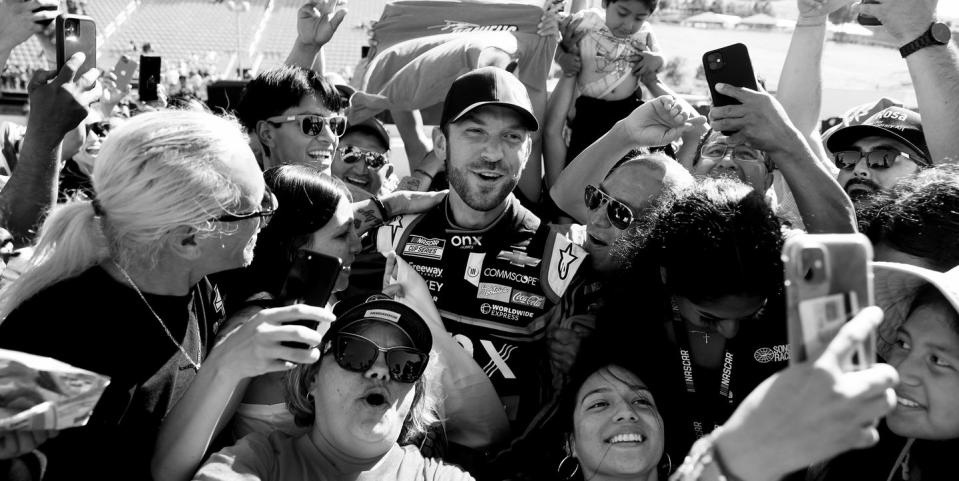 mexican nascar driver daniel suárez 30 at the toyota save mart 350 nascar cup series race at sonoma raceway