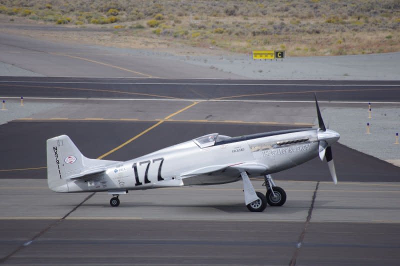 On September 16, 2011, a vintage P-51 Mustang fighter plane -- named the Galloping Ghost -- crashed into a crowd of onlookers at the National Championship Air Races and Air Show in Reno, Nev., killing 11 people, including the 74-year-old pilot, Jimmy Leeward, and injuring about 75 others. File Photo by tataquax/Wikimedia