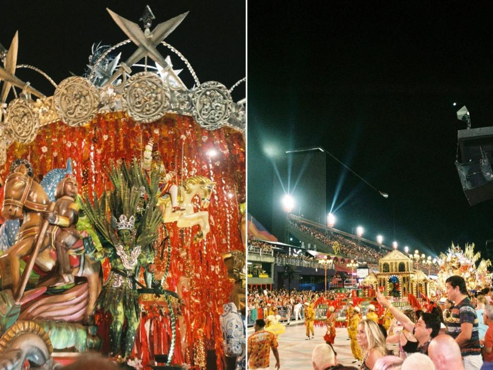 Side by Side of floats at Carnival in Rio de Janeiro Brazil