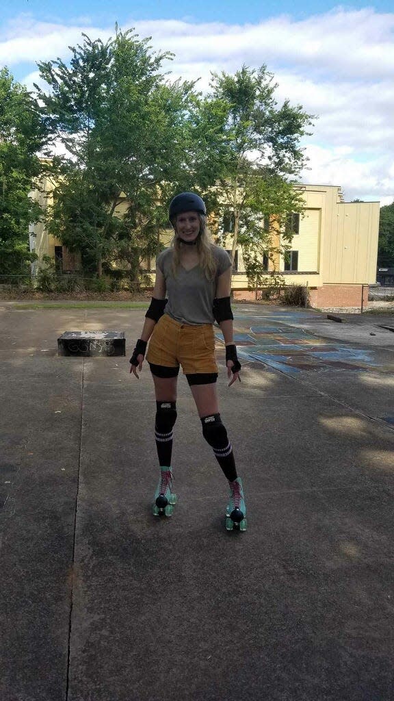 Whitney Jones, 34, in her Moxi roller skates.