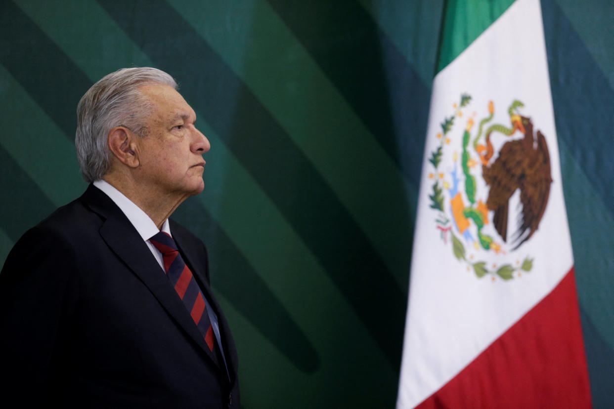 AMLO durante una conferencia de prensa. (REUTERS/Daniel Becerril)