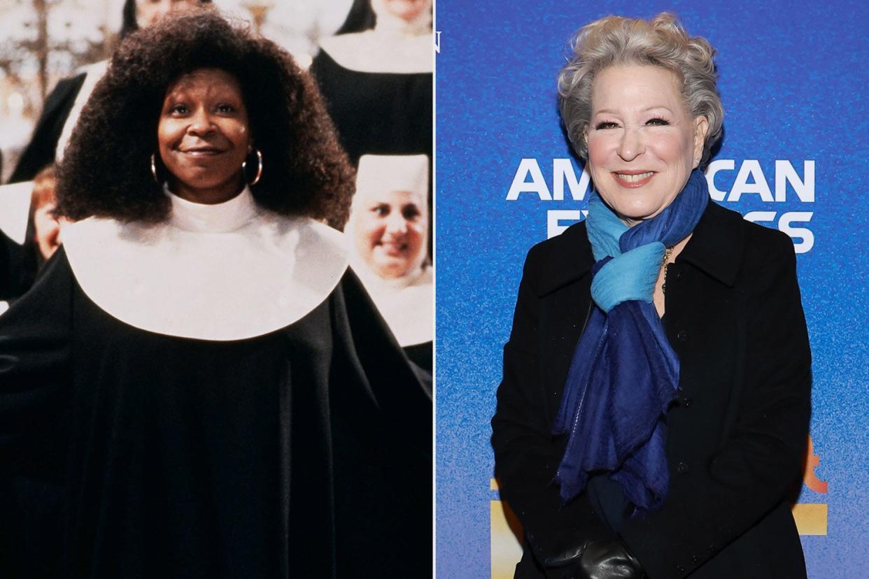 Editorial use only. No book cover usage. Mandatory Credit: Photo by Suzanne Hanover/Touchstone/Kobal/Shutterstock (5876987g) Whoopi Goldberg Sister Act - 1992 Director: Emile Ardolino Touchstone USA Scene Still; NEW YORK, NEW YORK - DECEMBER 11: Bette Midler attends "Some Like It Hot" Broadway opening night at Shubert Theatre on December 11, 2022 in New York City. (Photo by Jason Mendez/Getty Images)
