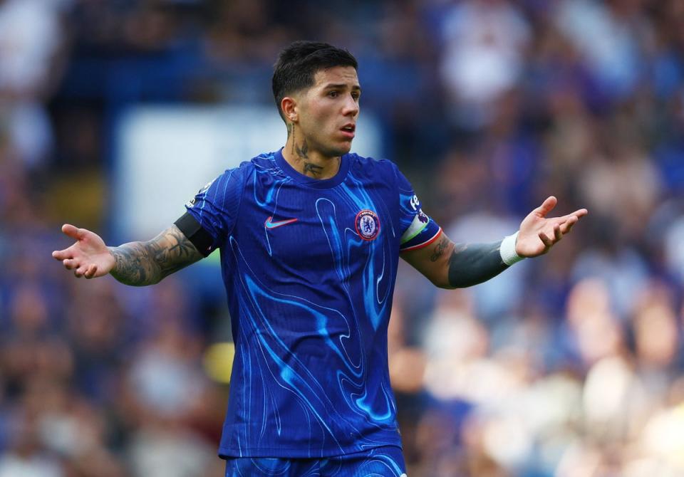 Fitness boost: Enzo Fernandez is back in Chelsea training ahead of the London derby against West Ham (Action Images via Reuters)