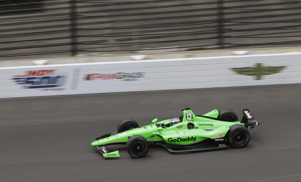 Danica Patrick’s final racing start will come Sunday in the Indianapolis 500. (AP Photo/Darron Cummings)