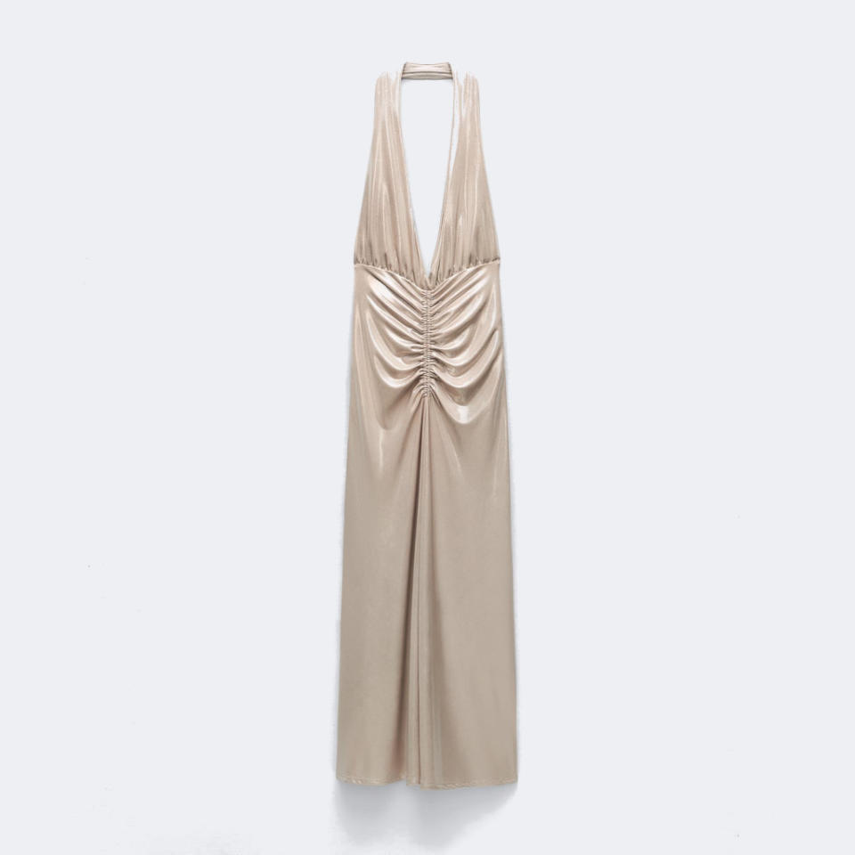 Robe mi-longue métallisée Zara