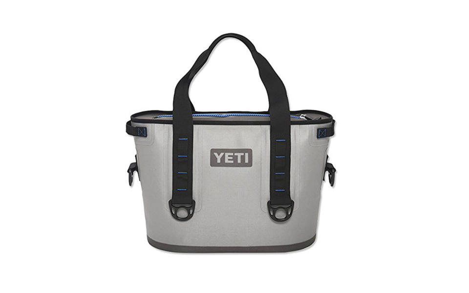 <p>Yeti coolers are known for their durability, and the Hopper cooler takes it one step further. It's made of materials found in survival suits, and is 100 percent leak-proof.</p> <p><strong>To buy:</strong> <a rel="nofollow noopener" href="https://www.amazon.com/Yeti-Coolers-Hopper-Cooler/dp/B00SU9AHEC" target="_blank" data-ylk="slk:amazon.com;elm:context_link;itc:0;sec:content-canvas" class="link ">amazon.com</a>; $317</p>