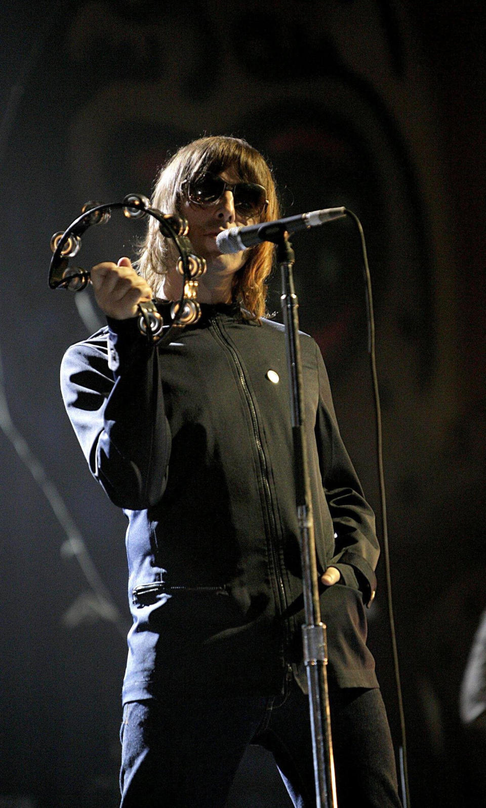 Oasis frontman Liam Gallagher performs on stage during the Brit Awards 2007 at Earls Court Exhibition Centre in central London.